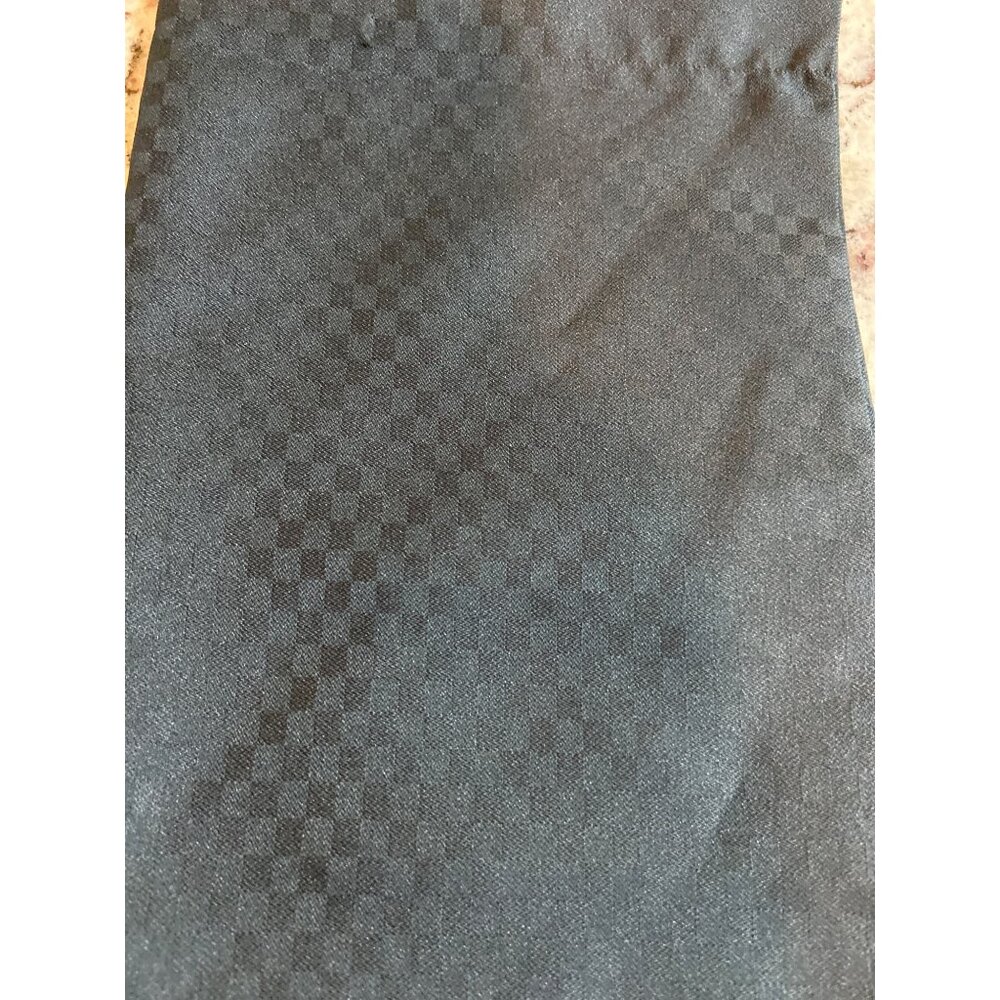 Vintage Square Scarf  Solid Black Checker Lightweight Neck Wrap Bandana 20 x 20 - Picture 4 of 5